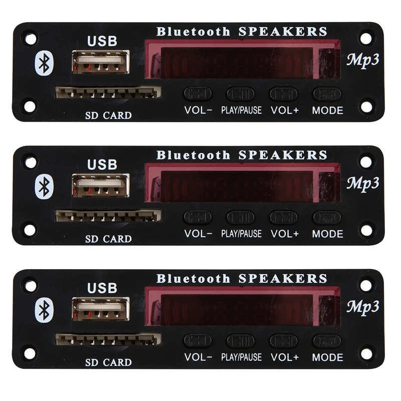 3X Dc 5V/12V Bluetooth 5.0 Audio Decoder Board Audio Module USB Aux SD Fm Radio Lossless Mp3/Ape Decoder Board Module