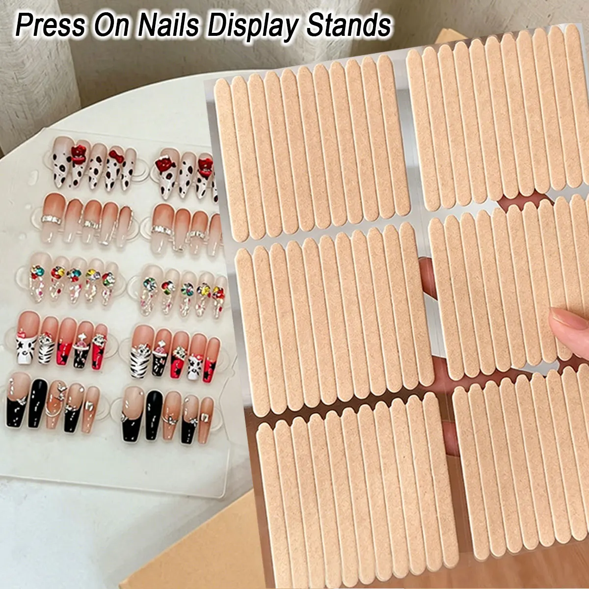 60/66/100pcs Nail Art Adhesive Double-Sided Tape Press on Nail Double Side Glue Nail Sticker Practice Showing Bar Nail Art Tools
