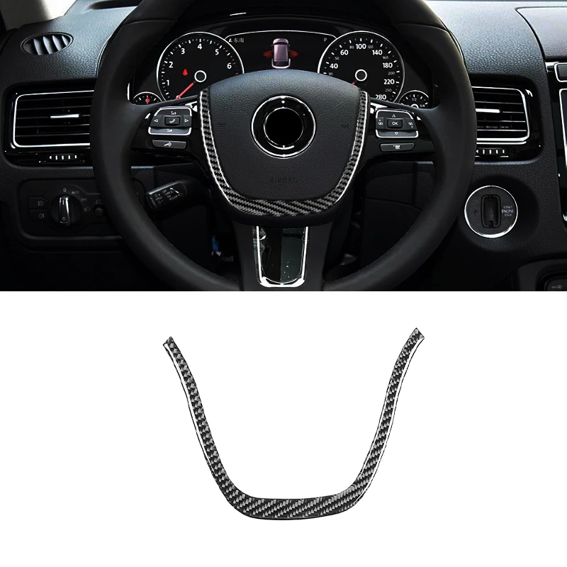 

For 2011-2018 Volkswagen Touareg Carbon Fiber Interior Retrofit Steering Wheel U-Shaped Trim Car Accessories Ries Car Play Tools