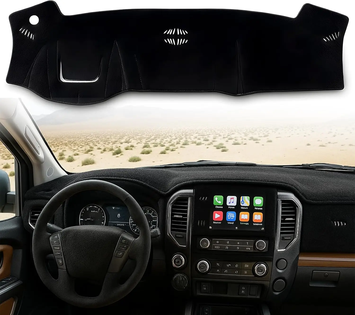 Dashboard Cover fit for Nissan Titan 2016 2017 2018 2019 2020 2021 2022 2023 2024 2025 Nonslip Dash Mat Pad Protector