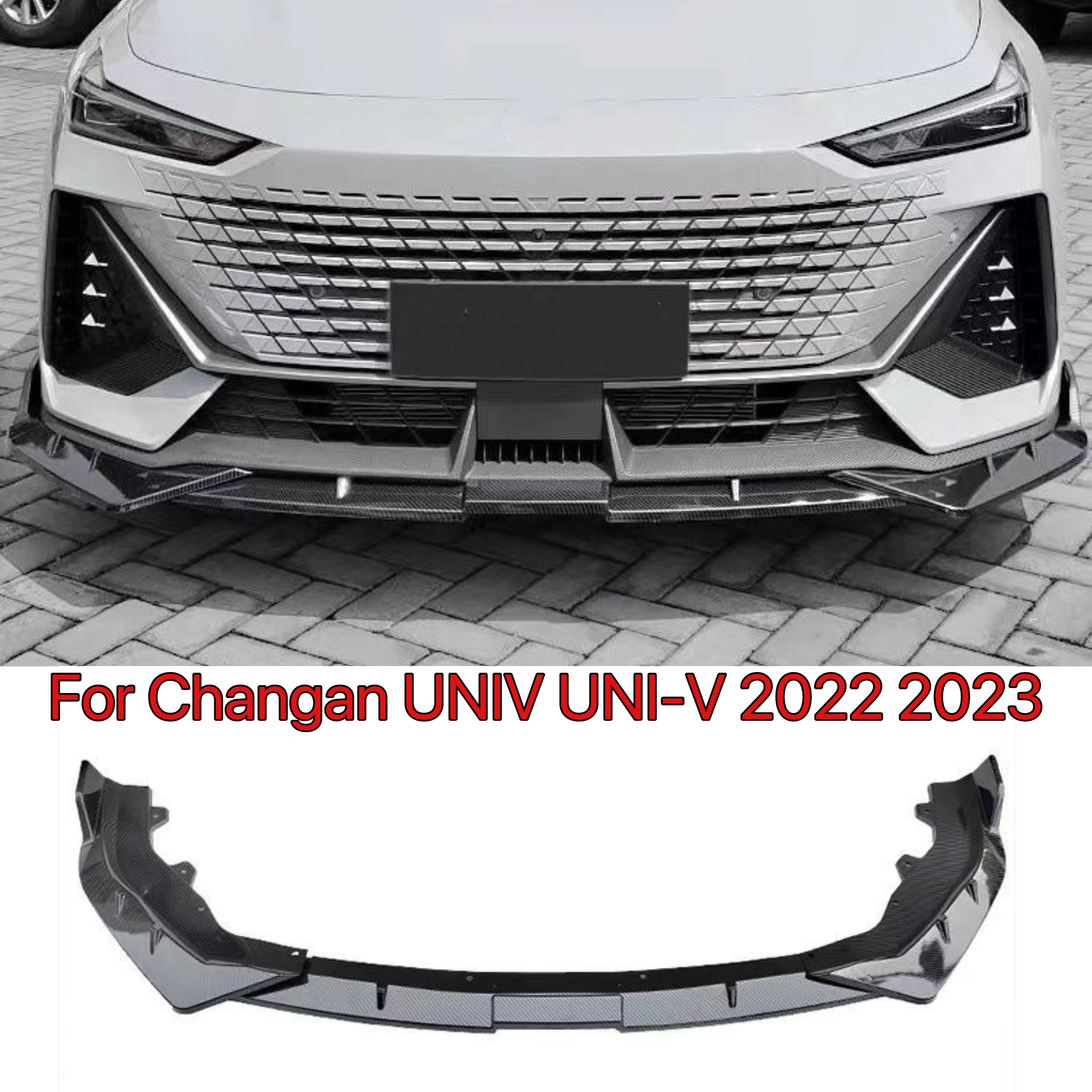 Front Bumper Lip Guard Diffuser Splitters Body Kit Protector Tuning Accessories For Changan UNIV UNI-V 2022 2023