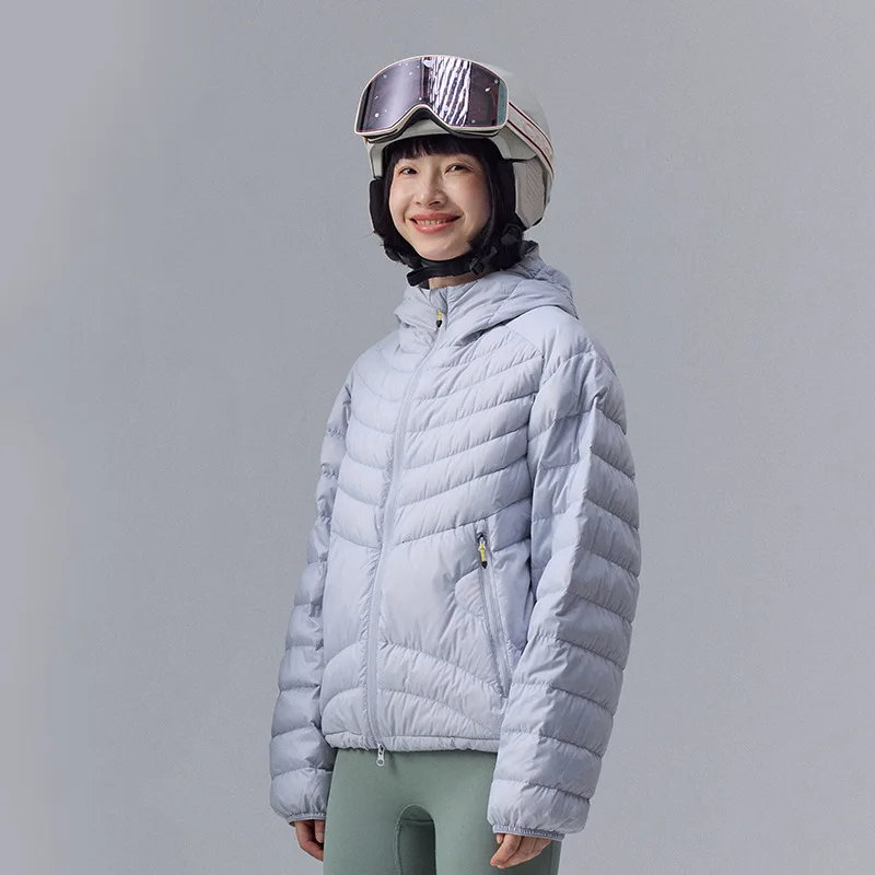 Qualità impermeabile 90% piumino bianco uomo donna con cappuccio piumino da trekking piumino da campeggio esterno capispalla per coppie JK-085