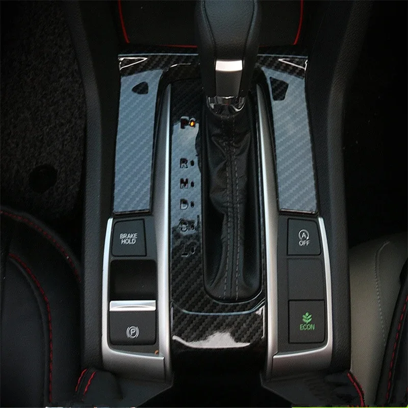 WELKINRY For Honda Civic Sedan FC & Hatchback FK 10th Gen 2016-2021 Car Stick Gear Shift Level Table Base Letters Cover Trim