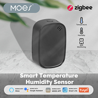 MOES Tuya Zigbee Smart Temperature Humidity Sensor Indoor Hygrometer APP Monitoring Works With Alexa Google Home Battery Powered