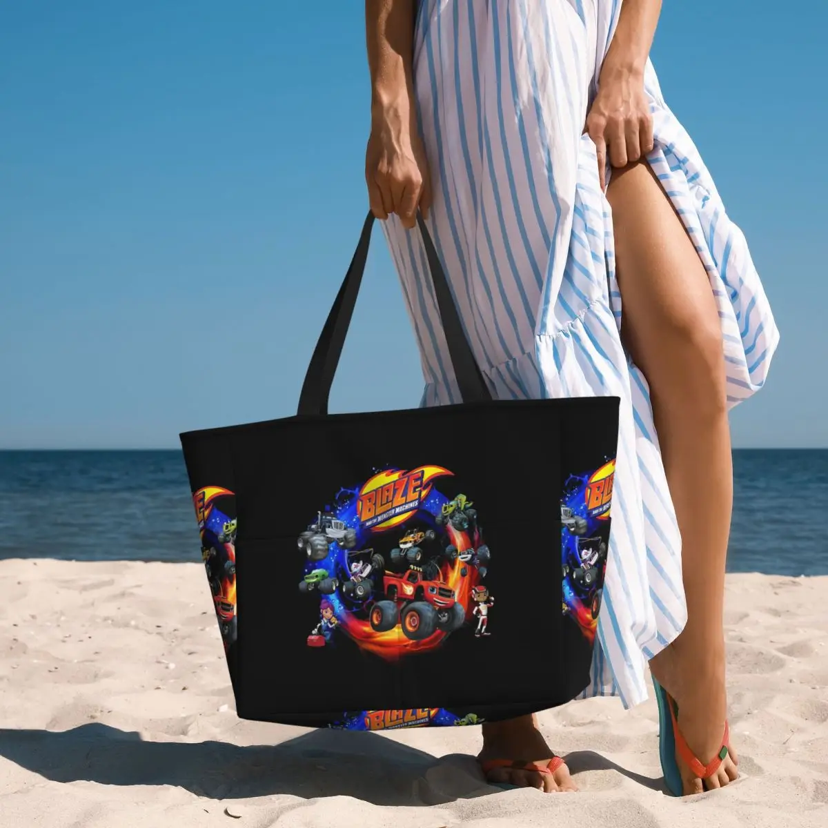Blaze And The Monster Machines Active Beach Tote Bag Sport Gym Yoga Duffle Large Tote Bag Women Travel Bag Fitness bag
