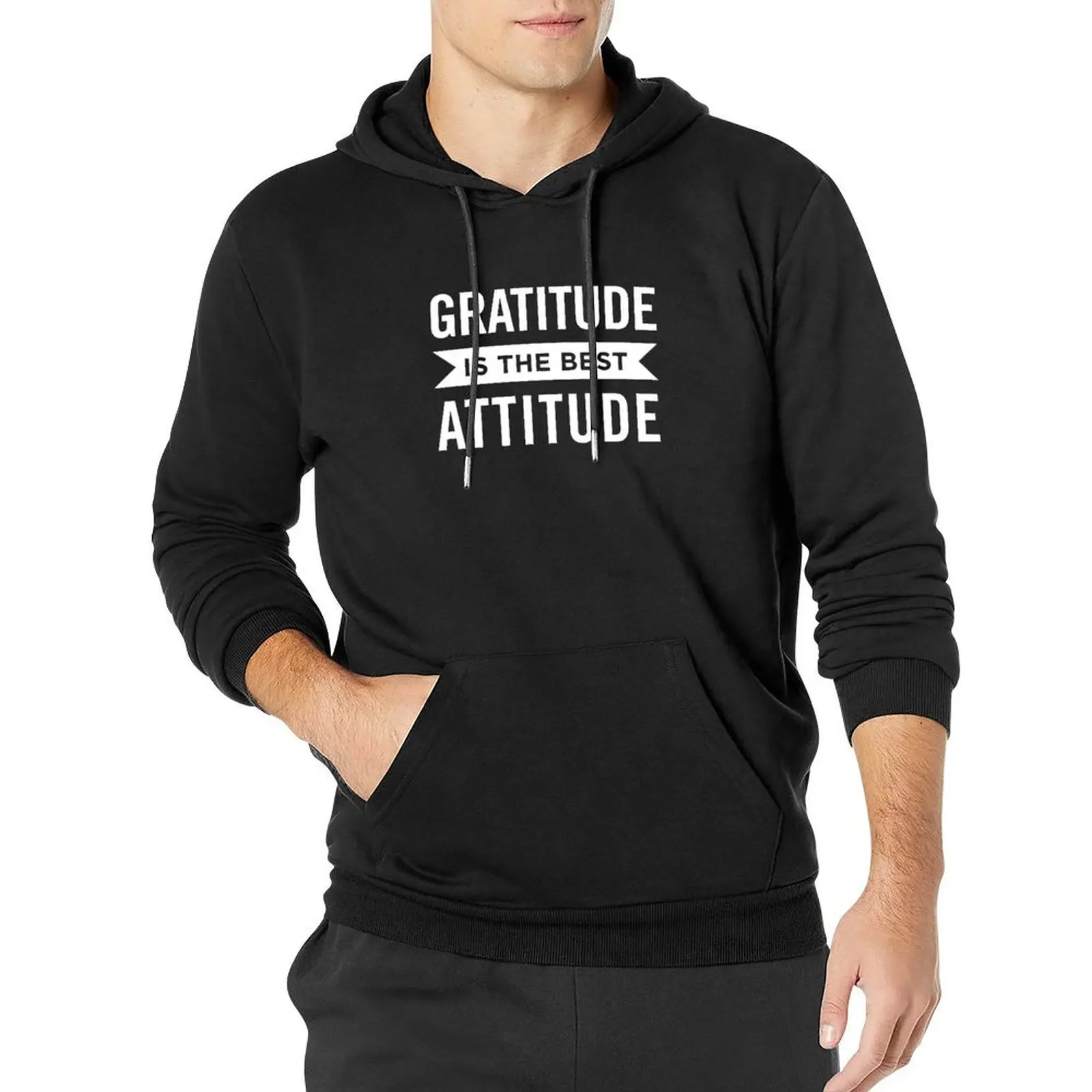 Gratitude Is the Best Attitude Positive Affirmations Pullover Hoodie fashion men mens clothes hoodie men