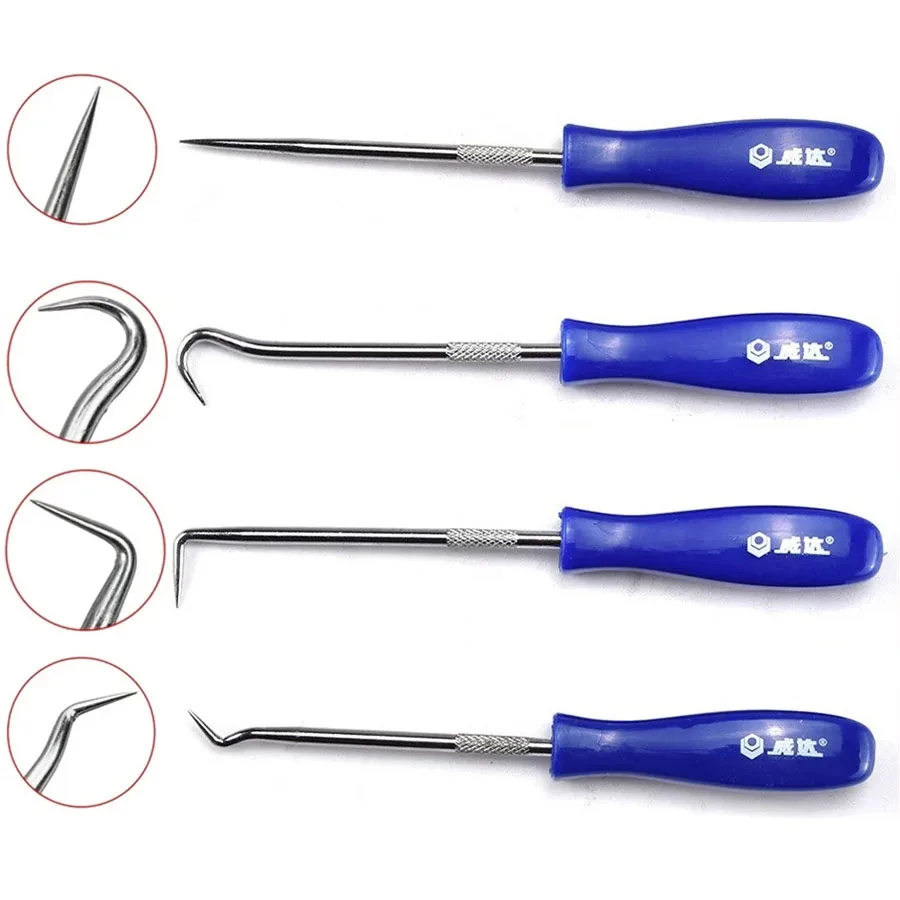 4Pcs Car Auto Vehicle Oil Seal Screwdrivers Set O-Ring Seal Gasket Puller Remover Pick Hooks Sealing Tools Mechanics Accessories