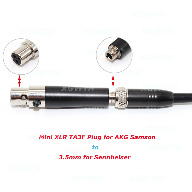 DIY Microphone Cable Adapter Standard 3.5mm Lock Sennheiser to Shure TA4F Mini Female AKG Samson TA3F 3Pin Connector Converters