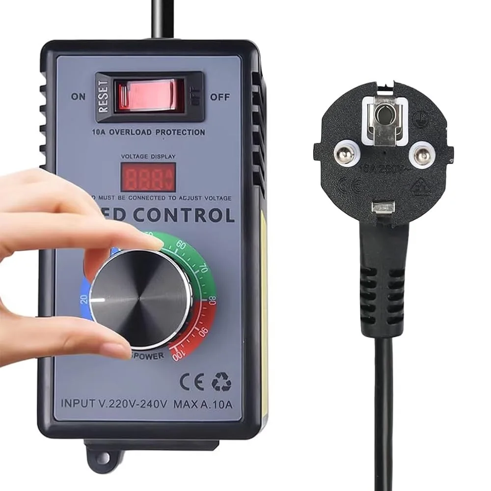 Stepless Speed Control Switch, 220V Variable Speed Regulator for Fan, Blower, Angle Grinder and Electric Drill