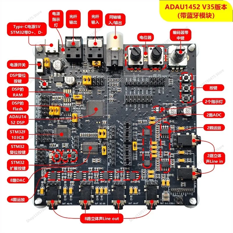 For 1452 Development Board ADAU1466 Development Board