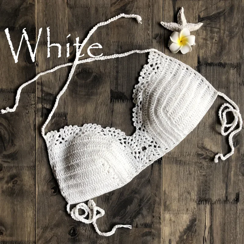 2018 Hot Selling European and American Trend Handmade Crochet Wrapped Chest Top DIY Woven Bikini Women's Knitted Swimsuit