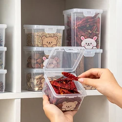 WORTHBUY Clear Food Preservation Box Spice Organizer Storage Box Plastic Seasoning Food Storage Container Kitchen Crisper