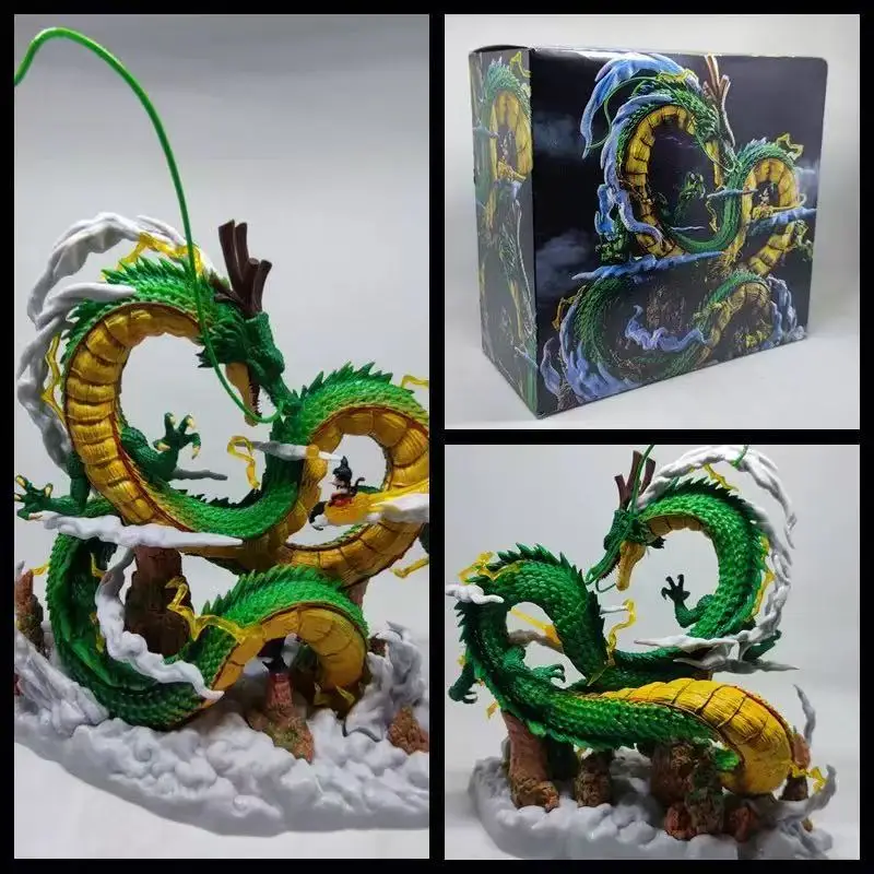 Dragon ball z shenron e son goku 22cm anime figura dbz estatueta estátua de pvc modelo boneca coleção decoração ornamento brinquedo presentes