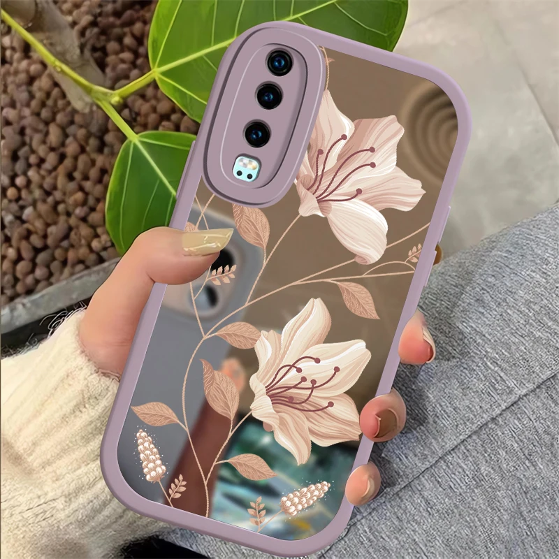 For Huawei P30 Lite Case Shockproof Soft Silicone Flower Print Phone Case For Huawei Mate 20 Pro P20 P20 P40 Lite Mirror Funda