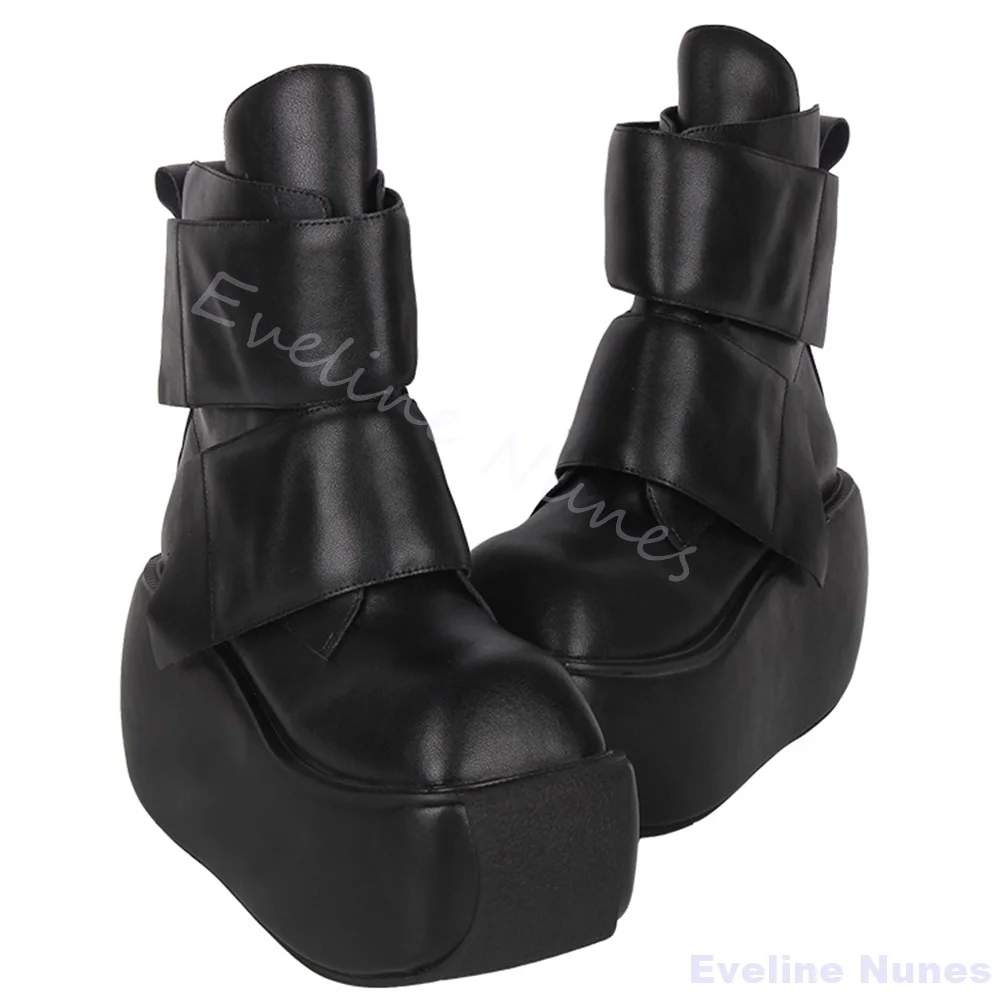 Classico Lolita Punk Stivali a metà polpaccio Piattaforma da donna Punta tonda Slip On Stivali versatili neri 2026 Autunno Stivali corti di nuova moda