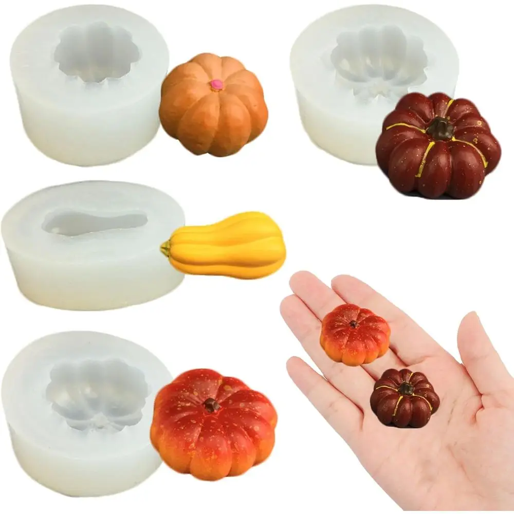 Mini Pumpkin Resin Silicone Molds 3D Simulation Miniature Pumpkin Epoxy Casting Molds DIY Micro Resin Dollhouse airy Garden Kitc