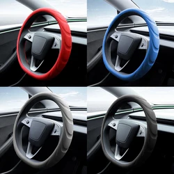 For Tesla New Model 3 Highland 2024 Car Silicone Steering Wheel Cover Booster Anti-skid Protect Shell Interior Accessories