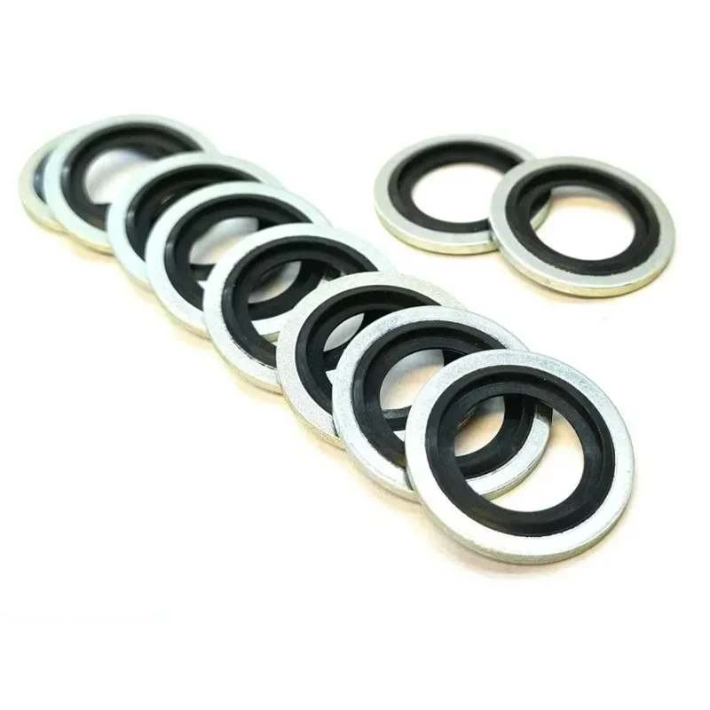 10pcs Bonded Seal Washers Hydraulic Oil Petrol Sealing Washers Zinc Plating Ring Gasket M6 M8 M10 M12 M14 M16 M18 M20 M22 M30