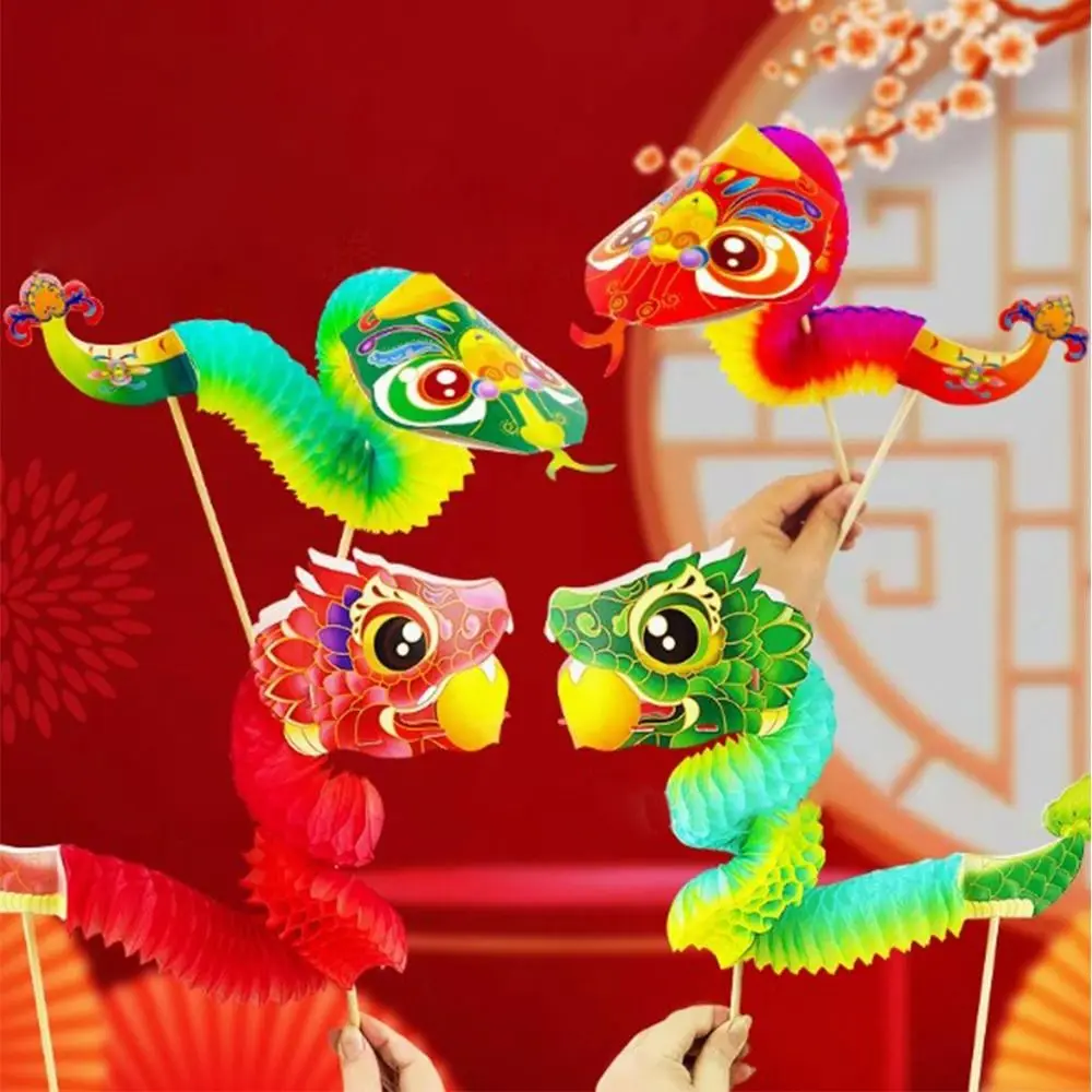 New DIY Dragon Craft Chinese New Year Kids Toys Chinese Dragon Dance 3D Paper DIY Dragon Decor