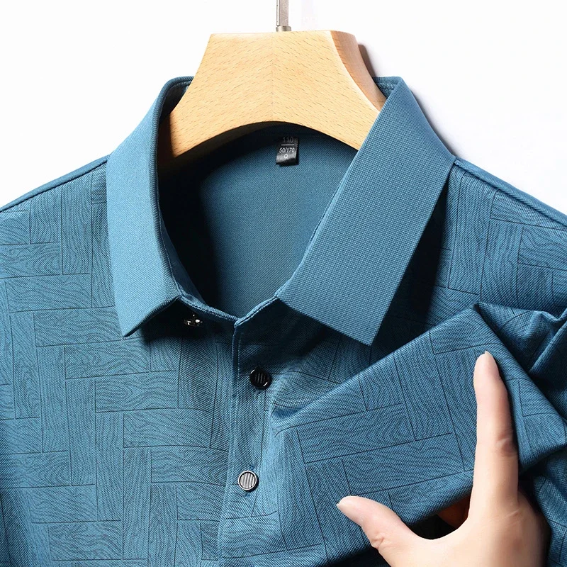 Neues Herren Business Casual Kurzarmhemd einfarbiges Polos hirt modisch atmungsaktiv bequem vielseitig Top