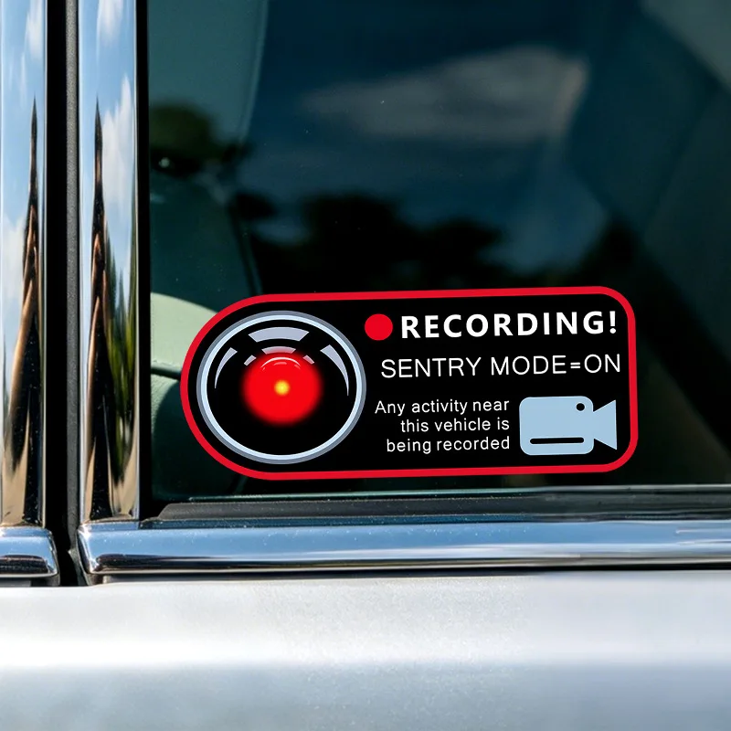 Car Recorder Warning Sticker Camera Pattern Recorder Logo Decal Universal Recording Window Sticker for Auto Car Window
