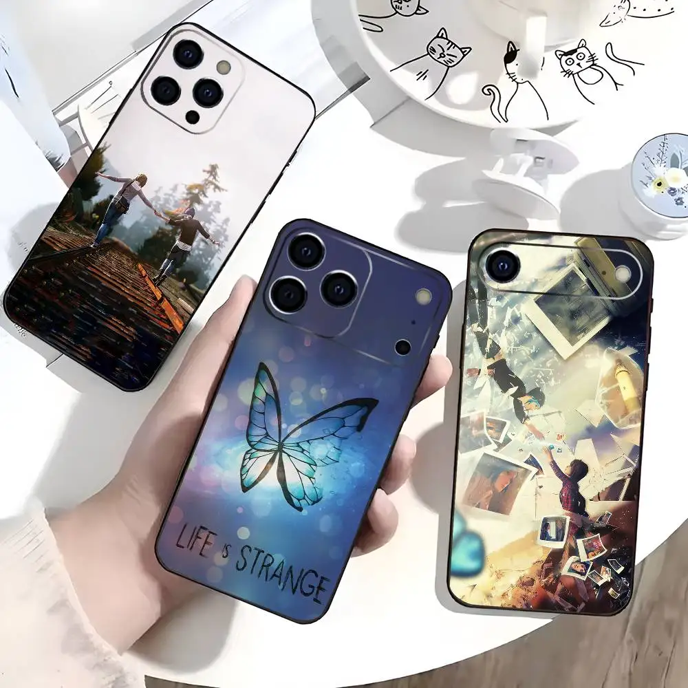 

L-Life Is Strange Blue-Game Phone Case For iPhone 17,16,15,14,13,12,11 Plus,Pro Max,XS,Soft Silicone Black Cover