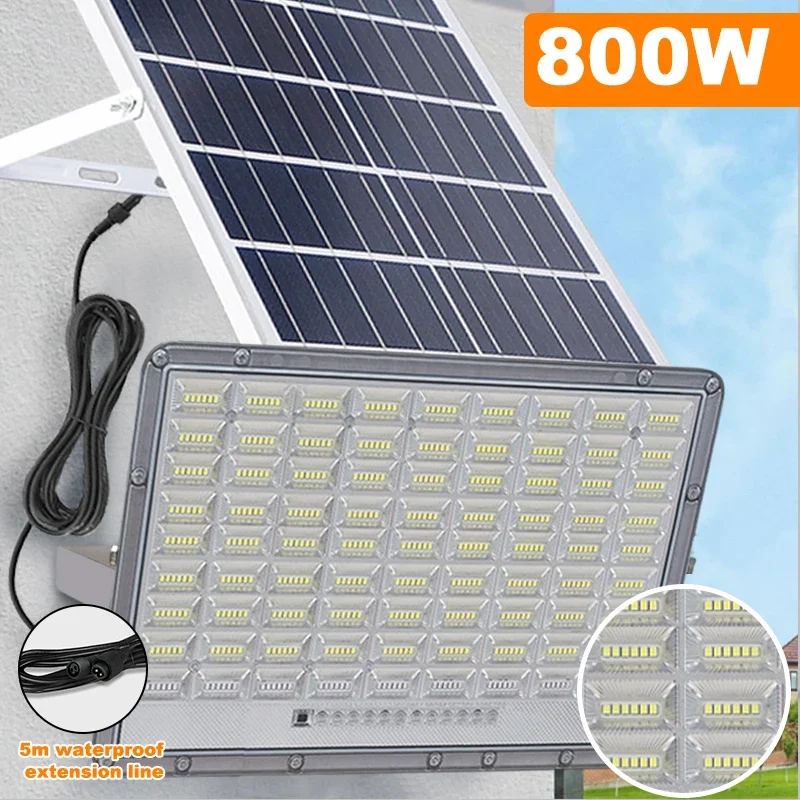 800w refletor solar holofotes ao ar livre lâmpada de parede solar de alumínio à prova dwaterproof água jardim luz solar exterior split solarws luz