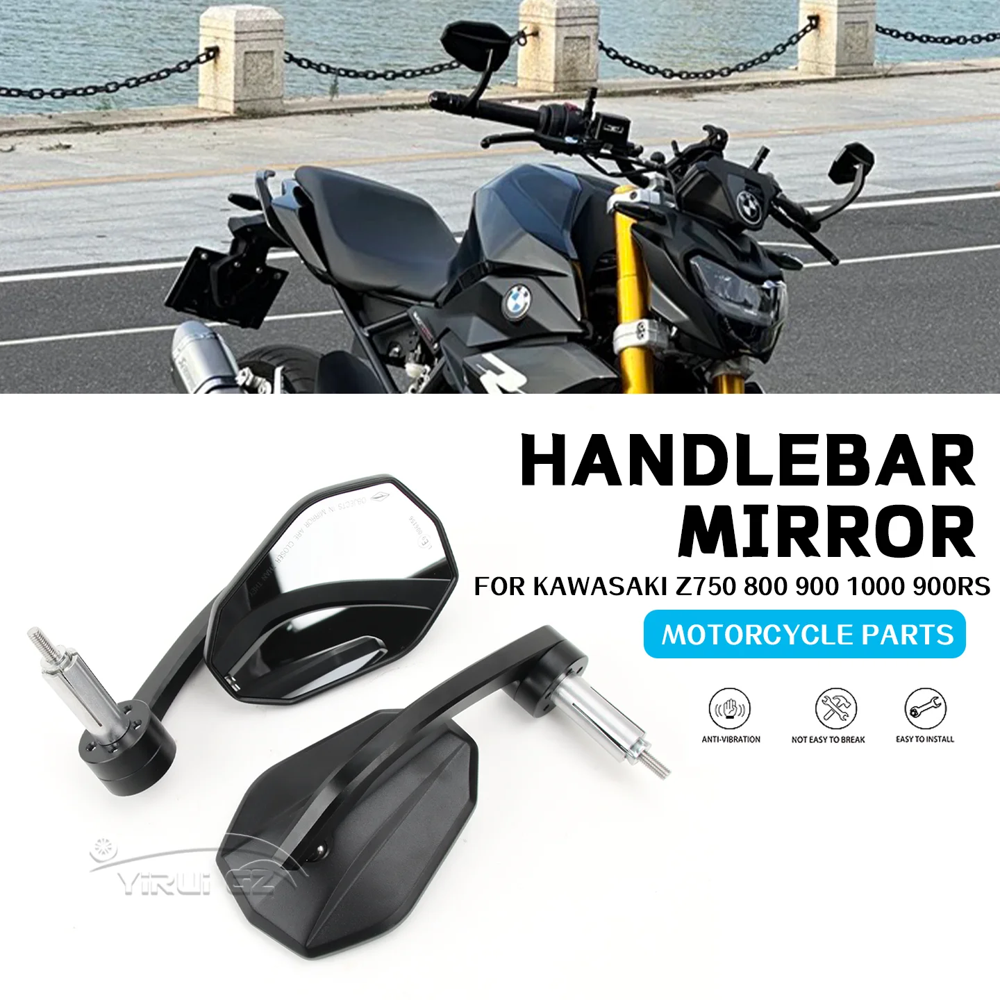 Motorcycle Mirrors Handlebar Mirrors Universal Motorcycle Mirror Wide Vision For KAWASAKI Z750 Z800 Z900 1000 Z900RS 750 800 900