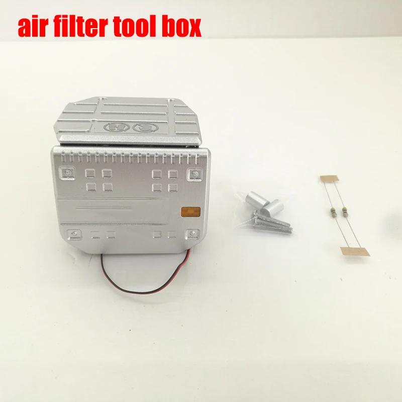 

Air Filter LED Light Tool Box Plus Modification for 1/14 Tamiya RC Truck Trailer Tipper 56360 Volvo DIY Part Car Accessories