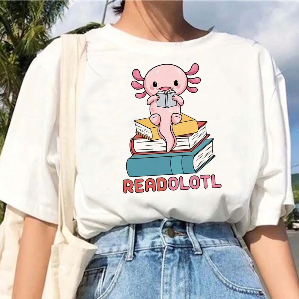 Axolotl t shirt donna streetwear summer Tee girl anime abbigliamento grafico giapponese