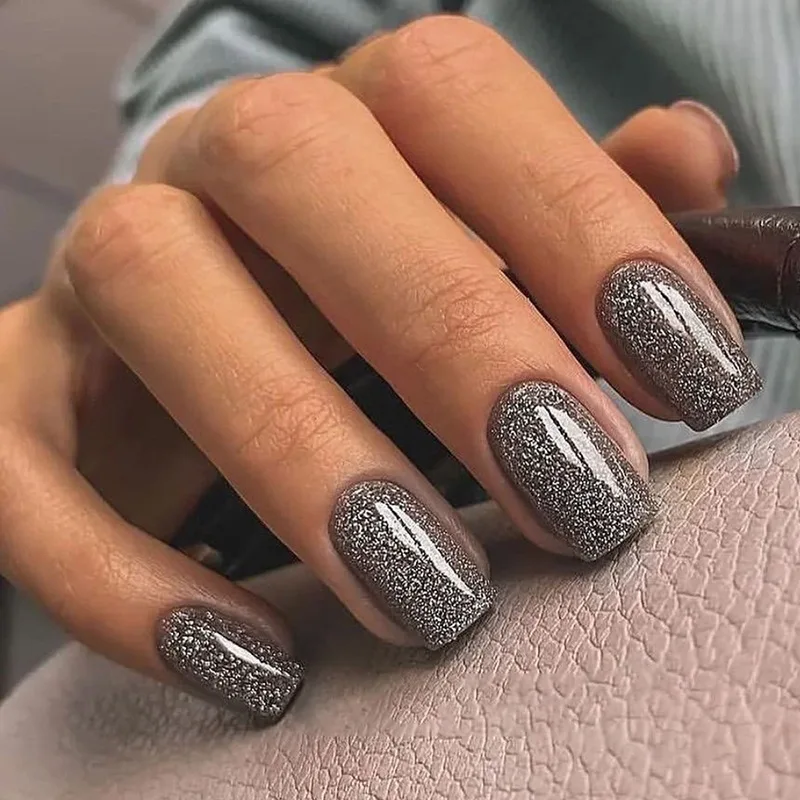 24 pièces de ballerine moyenne à pression sur les ongles-noir brillant avec vernis à haute brillance |   Faux ongles détachables de style mode paresseux