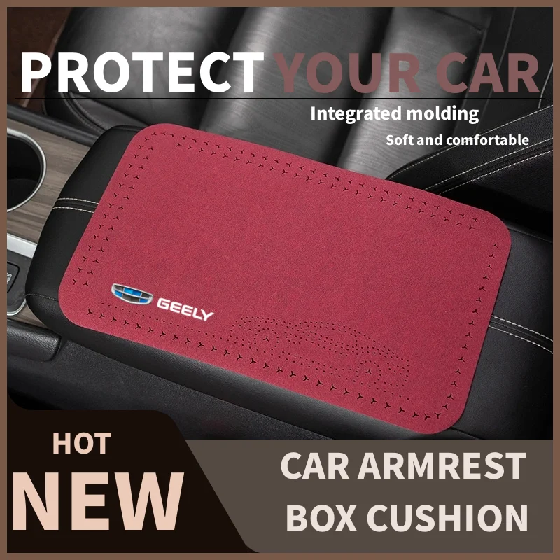 Car Center Console Covers Soft Armrest Mat Styling Accessories For Geely Geometry C Coolray GX3 LC Panda Emgrand X7 EC7 Tugella