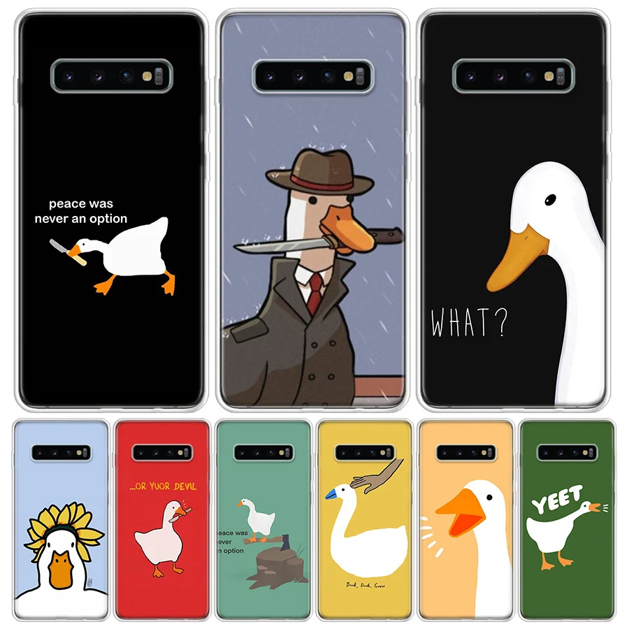 Cartoon Cute Goose Game Silicon Call Phone Case For Samsung Galaxy S23 S24 Ultra S21 S20 FE S22 S10 Plus S10E S9 S8 + Cover Fund