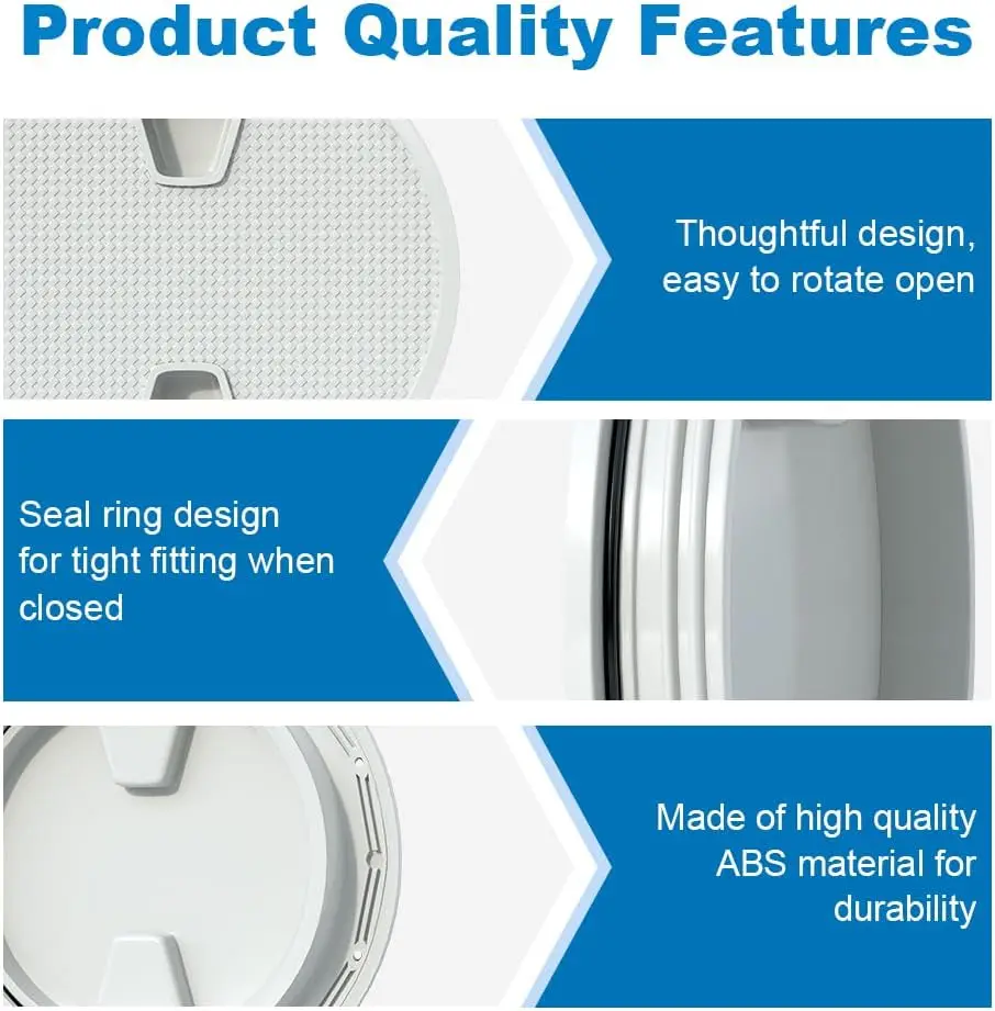 4 6 8 นิ้ว ABS รอบดาดฟ้าตรวจสอบ Access Hatch พลาสติกสีขาวเรือตรวจสอบแผ่นสําหรับเรือ Yacht Marine