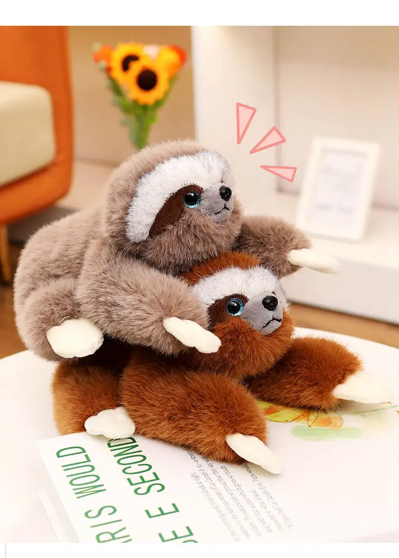 17/25CM Cute Simulation Sloth Plush Toy Sitting posture Lying posture Multi colored Sloth Doll Realistic Companion Animal Doll