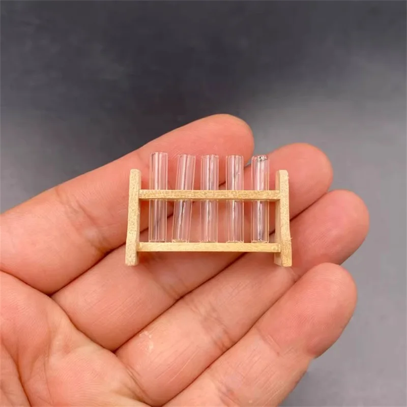 1/6 Soldier Desktop Scene Vintage Mini Glass Test Tube Wooden Frame Model Toy Fit 12'' Action Figure In Stock