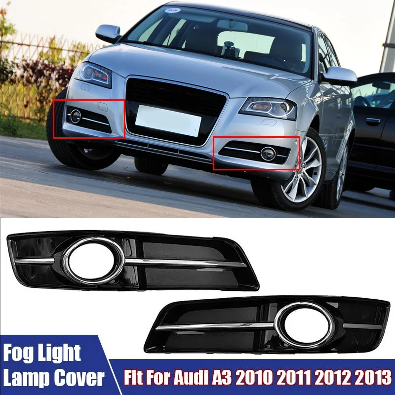 High Quality Front Bumper Fog Light Cover For Audi A3 2010 2011 2012 2013 Car Accessories Fog Lamp Shell 8P0807681J, 8P0807682J