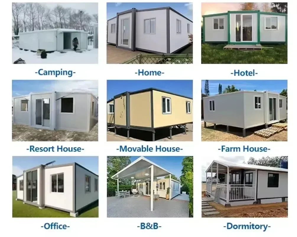 Tiny House Home Modern Prefab House Light Steel Ready Made 20/40ft Expandable Container House for Home Use with 2 3 Room