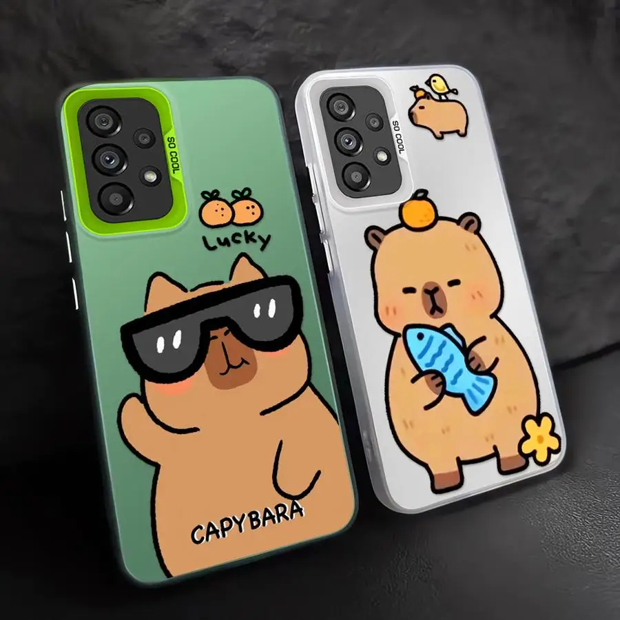 حافظة لهاتف سامسونج جالاكسي A32 A23 A24 A15 A22 A12 A16 A34 A14 A13 A25 نمط كابيبارا الناعم