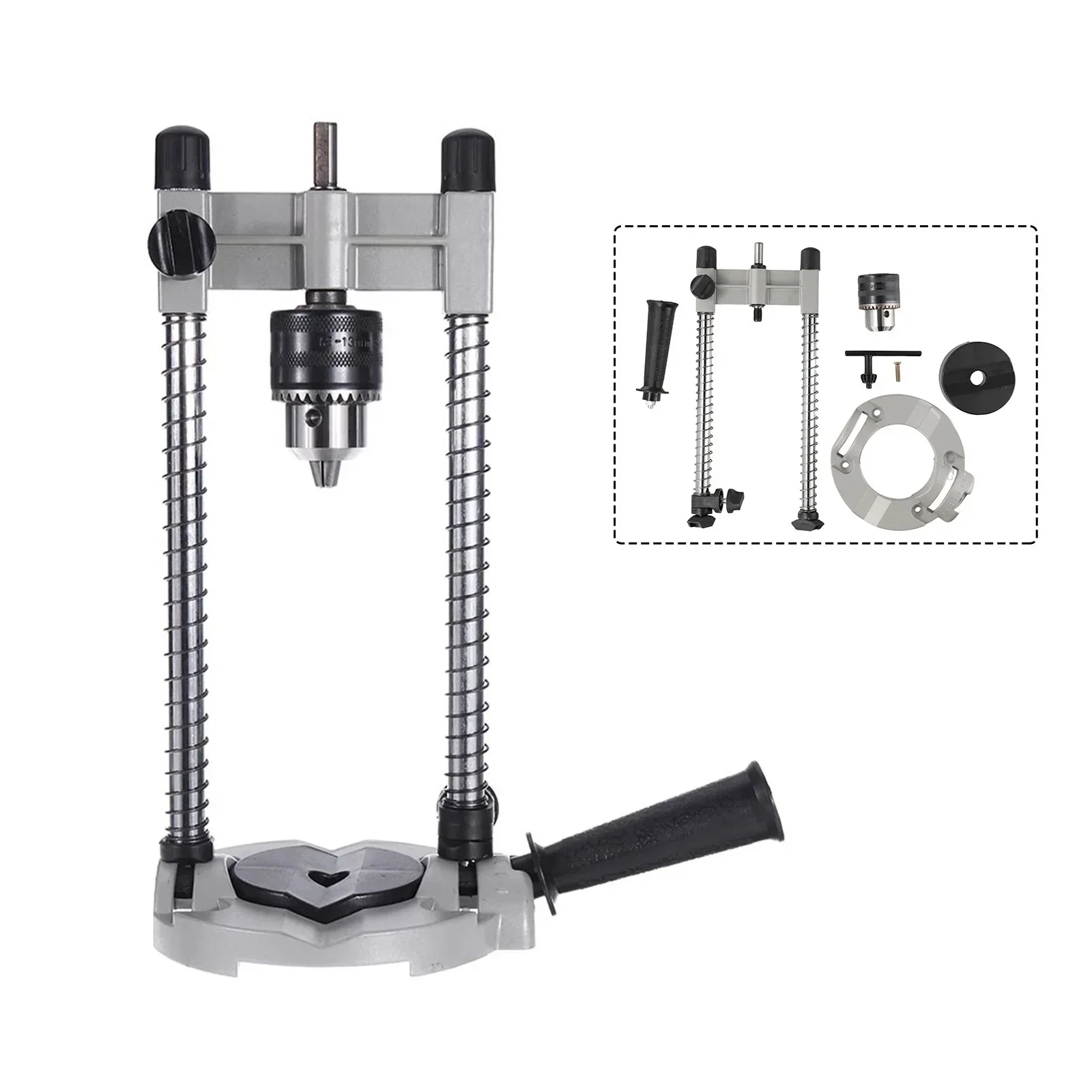 

Angle Handle Guide Stand Drilling Screw Steel Steel/Aluminum With Adjustable 1.5mm-13mm Wood 140 * 290 Mm Aluminum
