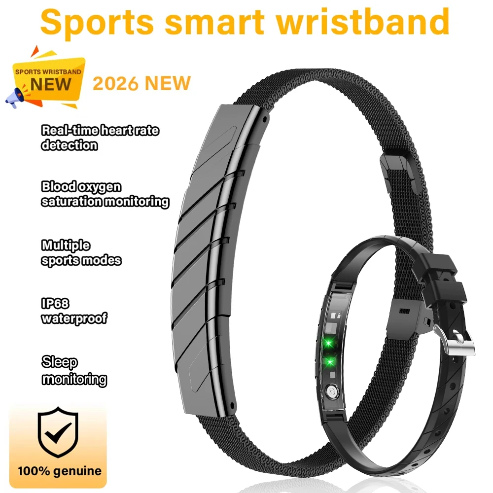 Pulseira inteligente de saúde, para homens e mulheres, esportes ao ar livre, rastreador de fitness, frequência cardíaca, ip68, à prova d'água, sem tel