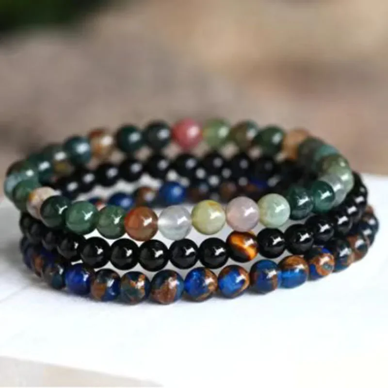 

Natural Stone Strand Bracelet Set For Women Girls Multicolor Handmade Agate Phoenix Lapis Lazuli Beaded Bracelets