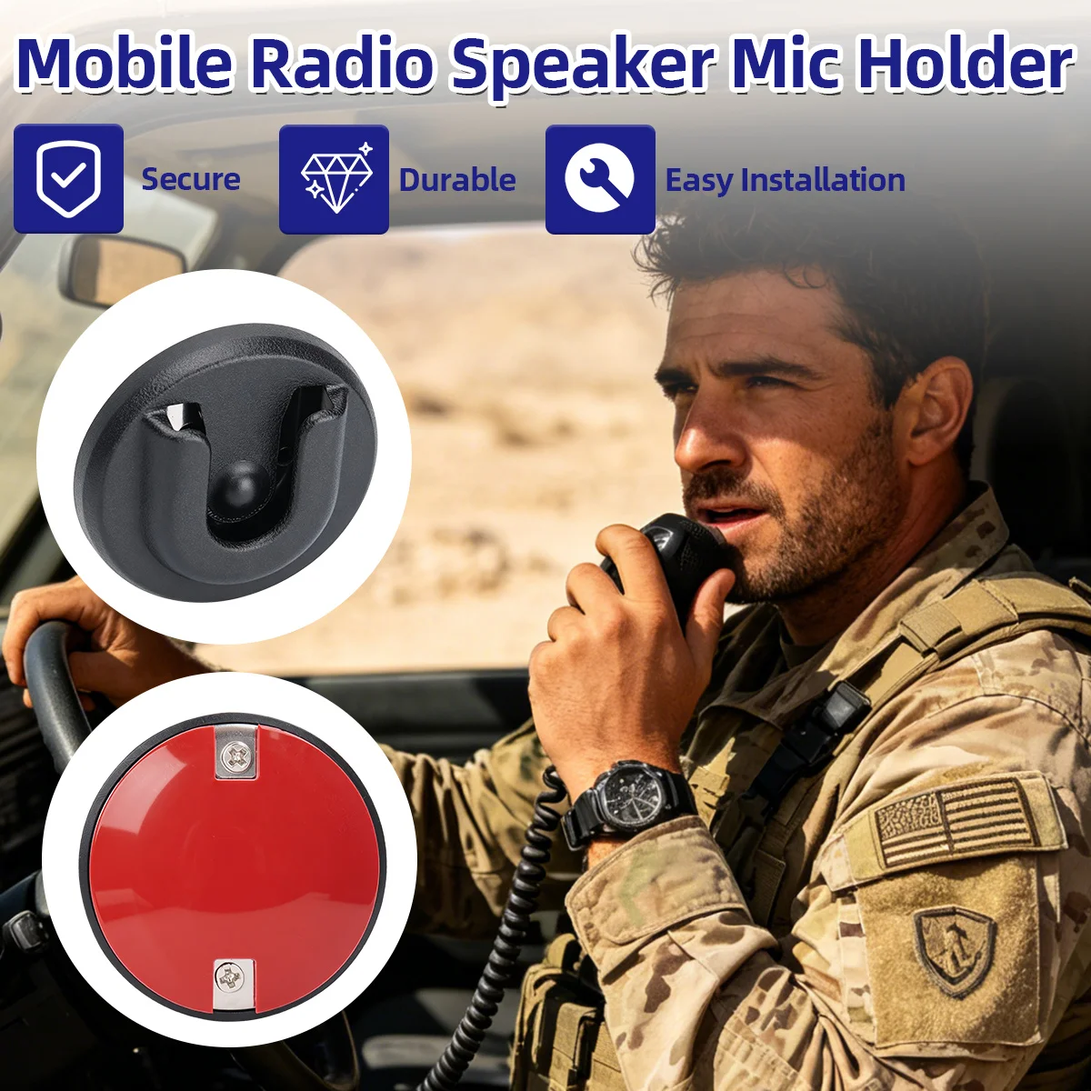 ABBREE Mobile Radio Speaker Mic Holder CB Portable Radio Belt Clip Car Mount Bracket for AR-M6 AR-M9 Car Radio