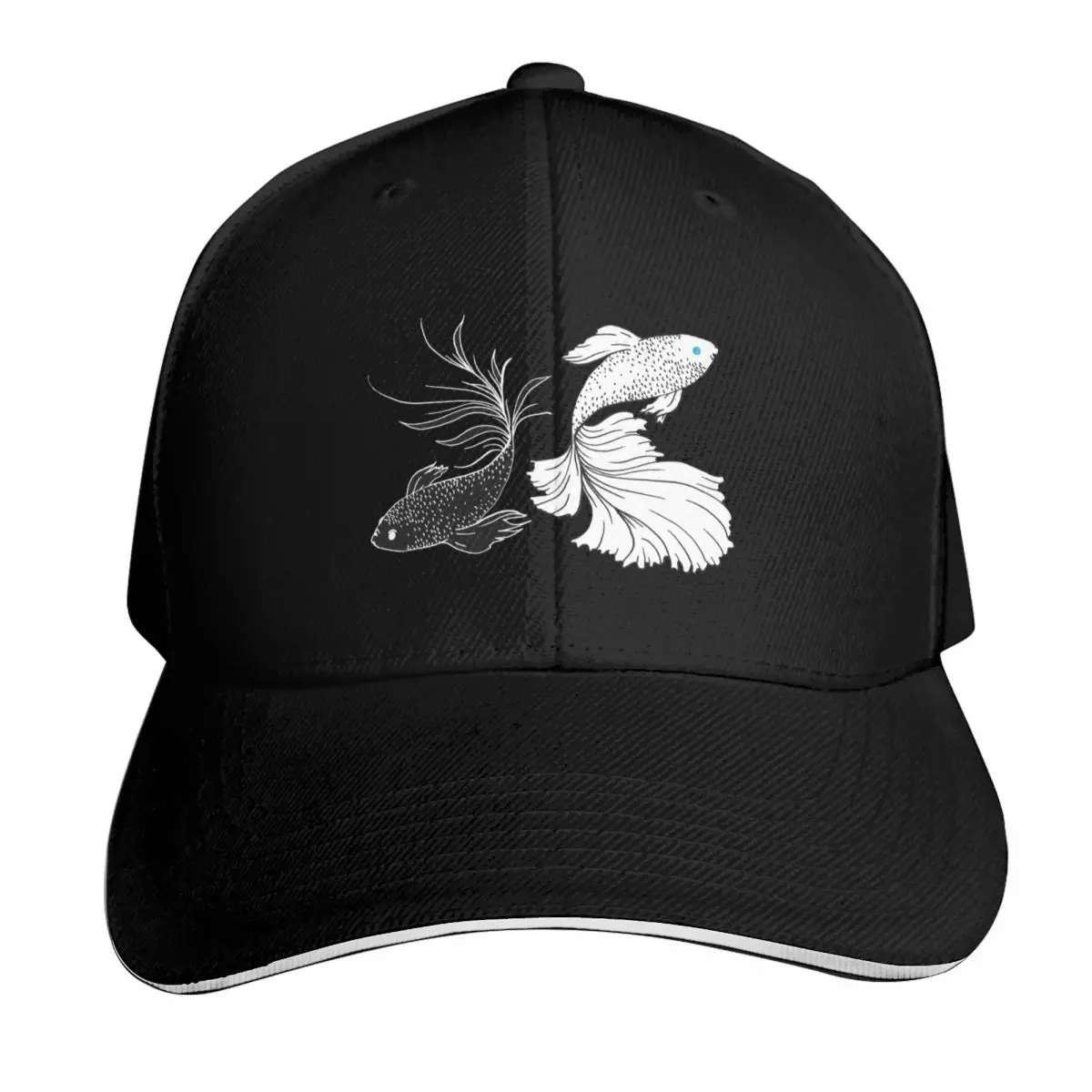 

Black And White Betta Fish / Strongest Anime Inspired / Siamese Fighting Fish Anime Shirt / SatoSugu Baseball Cap