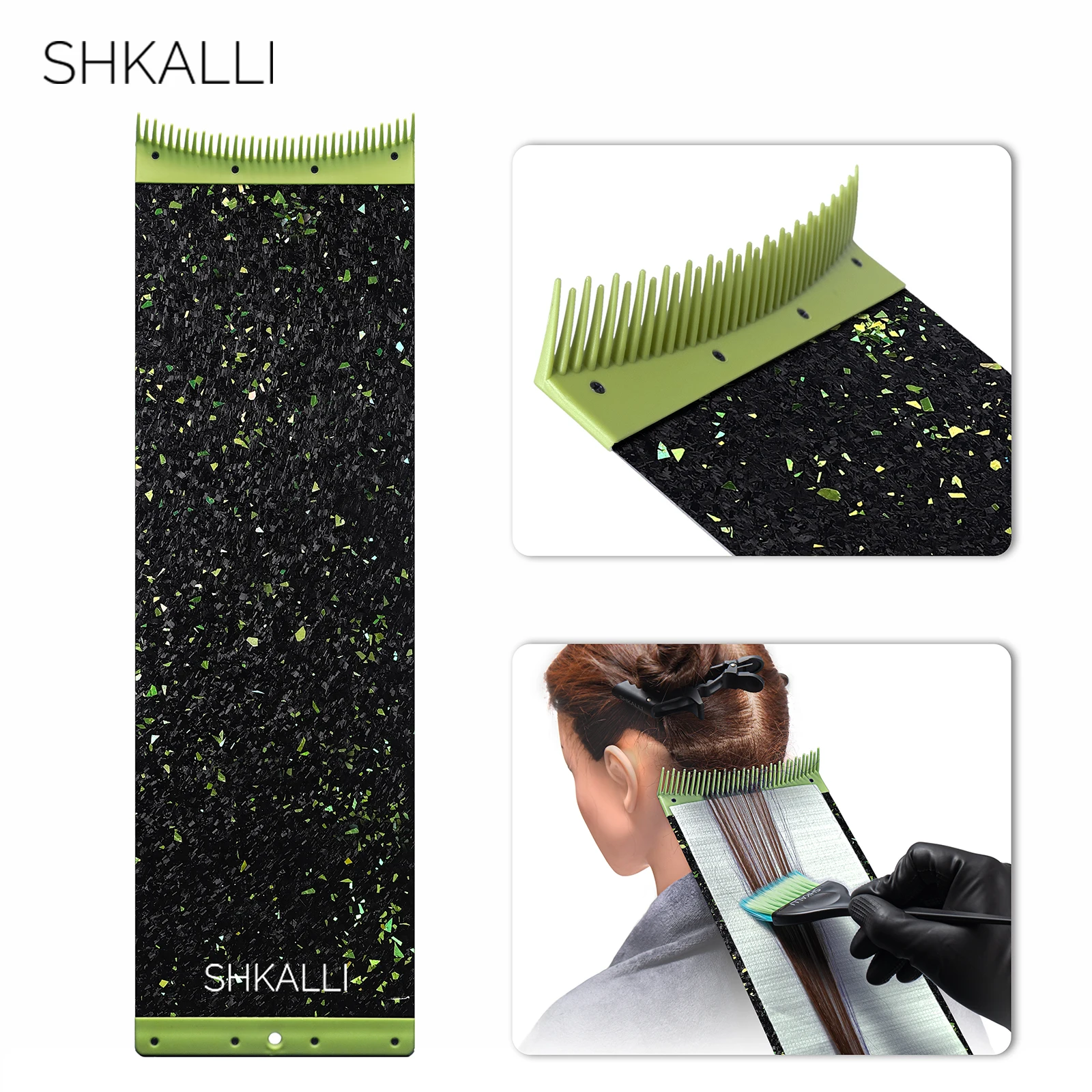 전문가용 카본 파이버 하이라이팅 보드 (빗살 포함) 염색 보드 스타일링 액세서리 (미용사용 컬러링 도구)