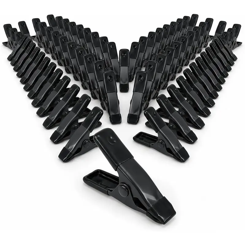 A20F-40 Pcs Small Spring Clamps 2 Inch All Black Metal Clips For Crafts