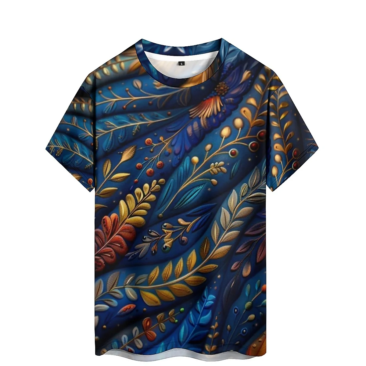 

Summer Beach Dynamic Print Men's 3D Printed Short-Sleeve T-Shirt - Pullover Style, Gathering Top