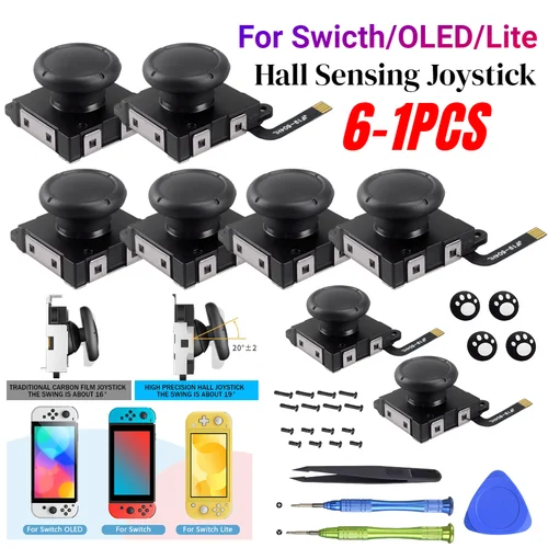 Imagen 1 del producto Joystick de detección Hall para JoyCon, Kit de repuesto, palo electromagnético sin deriva para Nintendo Swicth / Switch OLED/Lite