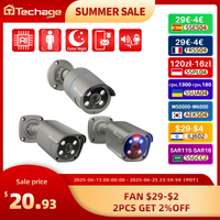 Techage 4MP 5MP 4K Security Metal POE IP Camera H.265 Outdoor Two Way Audio Video Surveillance AI IP Camera for NVR System