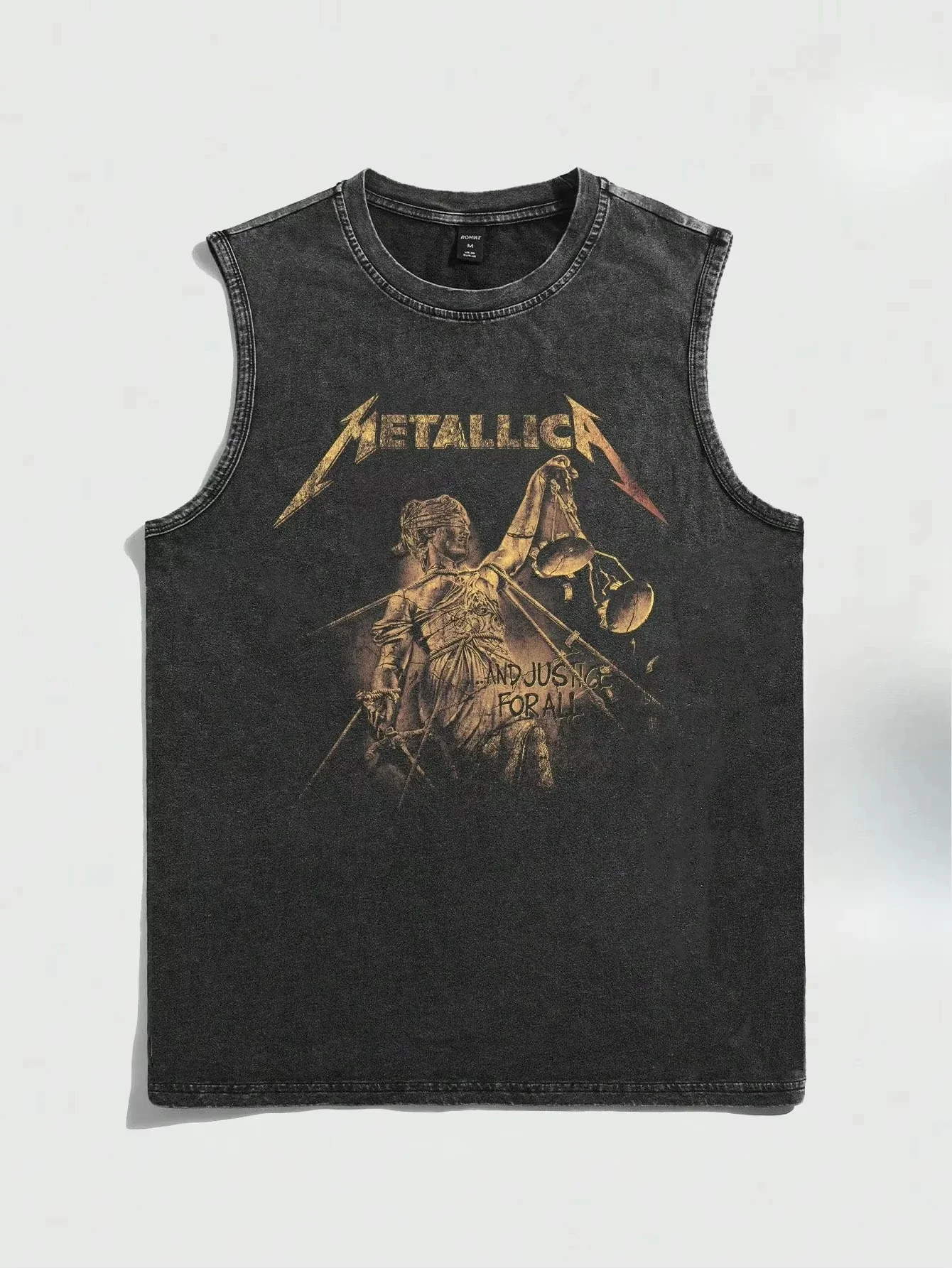 Amerikanische Rockband Bedrucktes Vintage Washed Sport-Tanktop aus Baumwolle Ärmelloses Herren-T-Shirt Hip-Hop Gym Kleidung Sommer 2026 – Detail 22